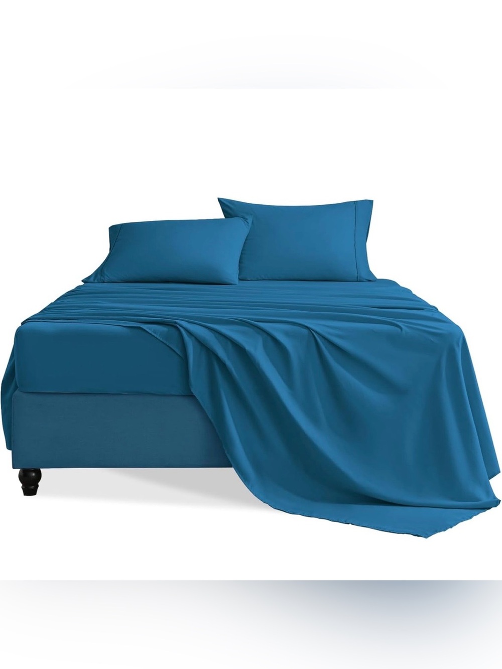 Deep Teal Blue Bed Sheet Set - Premium Home Bedding